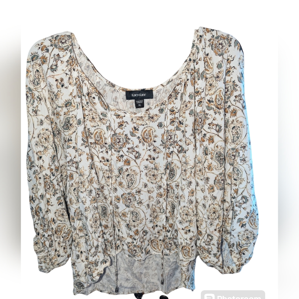 XL Karen Kane Women's Boho Peasant Style Top